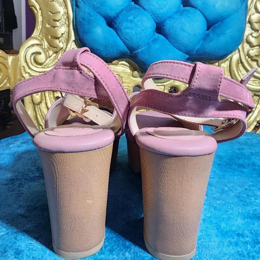 Pink Embroidered Platform Sandals - Picture 5 of 5